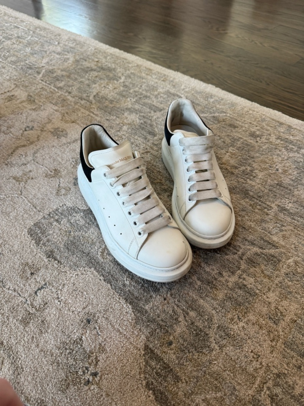 Alexander McQueen Men’s White Leather Oversized Sneaker